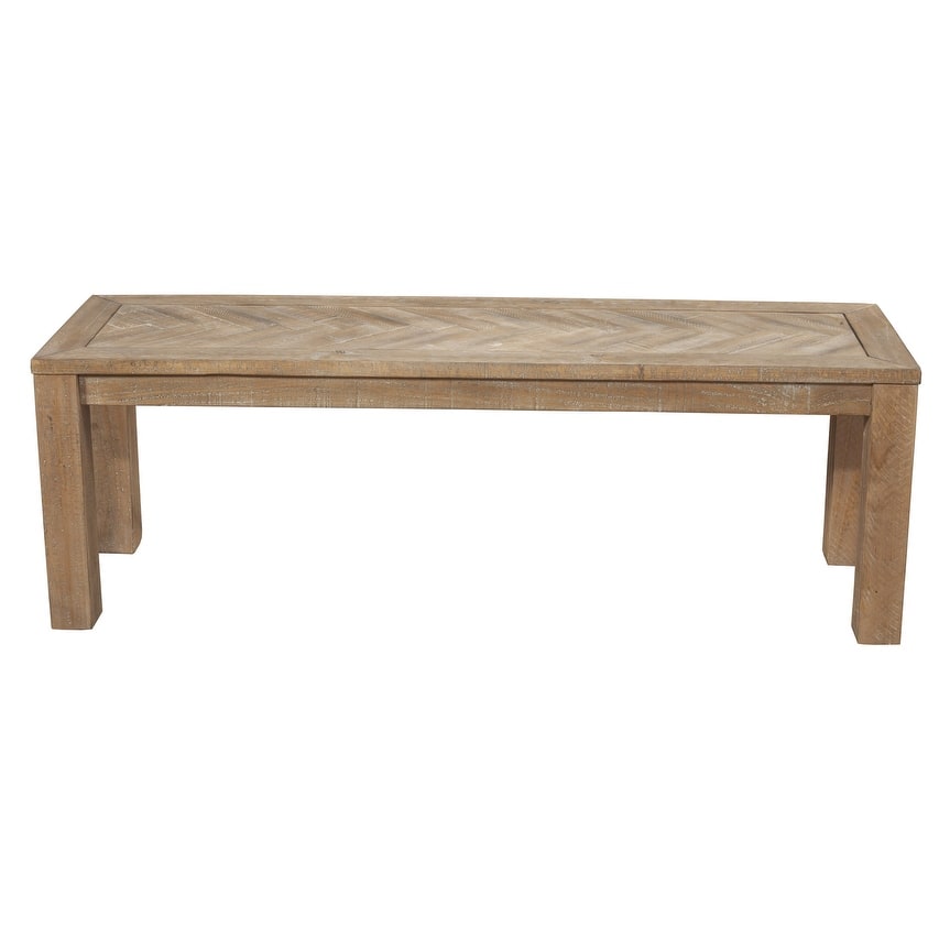 HomeRoots 60" Natural Distressed Solid Wood Dining Bench - 60