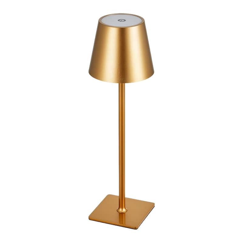 Portable Cordless Desk Lamp 2-Pack with Built-in Rechargeable Battery - 4.3 x 4.3 x 15 inch - Gold