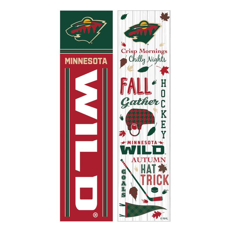 47" Double Sided Seasonal Porch Leaner, Minnesota Wild - 47" x 11.25"
