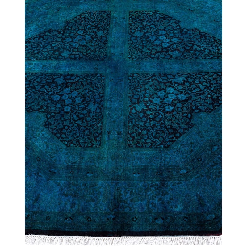 Fine Vibrance One-of-a-Kind Hand-Knotted Area Rug - Blue, 6' 1" x 6' 1" - 6' 1" x 6' 1"