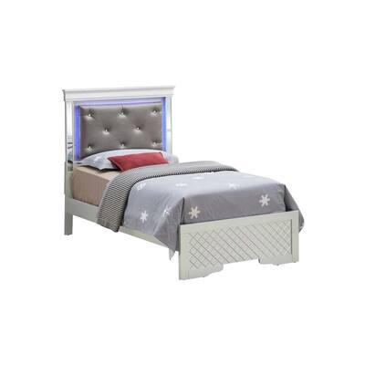 Silver Champagne Twin Bed with Transitional Design, Stylish Finish and Durable Frame for Guest Rooms or Cozy Bedrooms