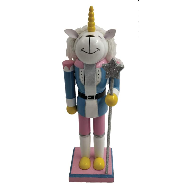 14 inch Unicorn Nutcracker - pink