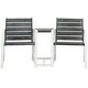 preview thumbnail 2 of 3, SAFAVIEH Outdoor Jovanna White/Ash Grey Bench - 61.8"x27.6"x33.5"