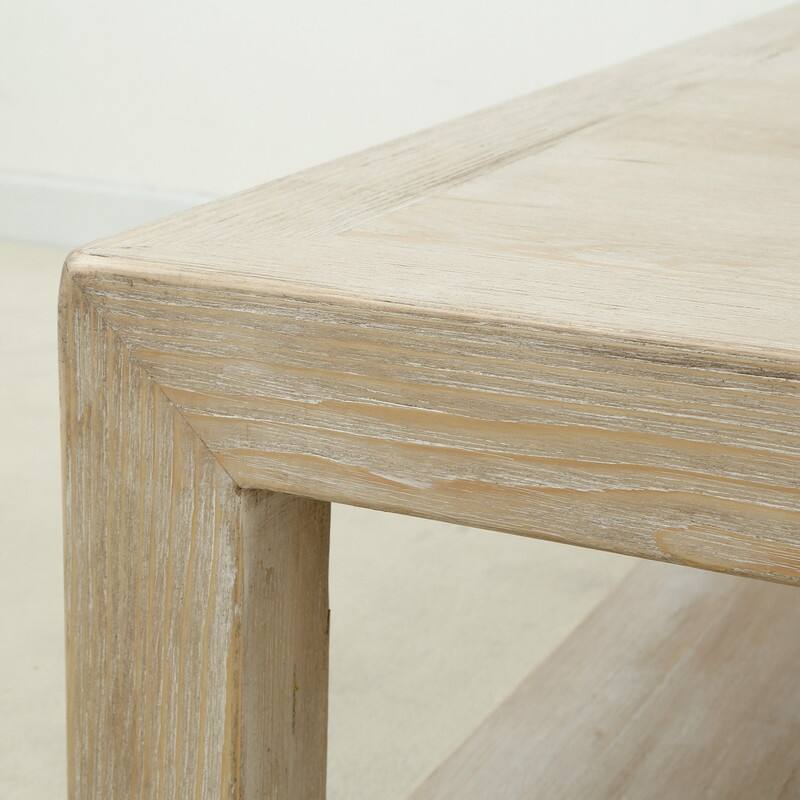 Artissance 39.4"L Square Weathered White Washed Wood Indoor Peking Grand Framed Coffee Table