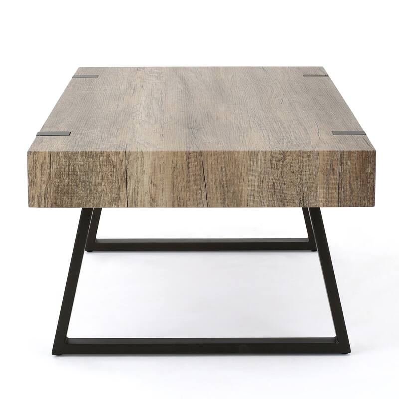 Grey Coffee Table with Black Legs,MDF Construction