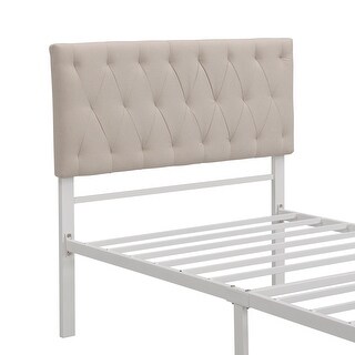 Twin Size Storage Bed Metal Platform Bed With A Big Drawer - Beige - 77.9"L X 42.2"W X (40.2 or 44.2)"H