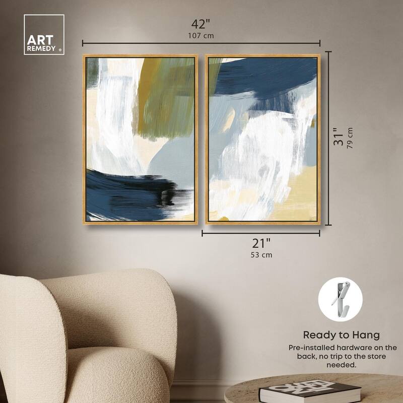 Textured Greens II Canvas Set of 2 by Art Remedy