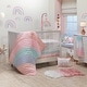 preview thumbnail 7 of 5, Lambs & Ivy Watercolor Pastel Rainbow/Pom Pom Musical Baby Nursery Crib Mobile