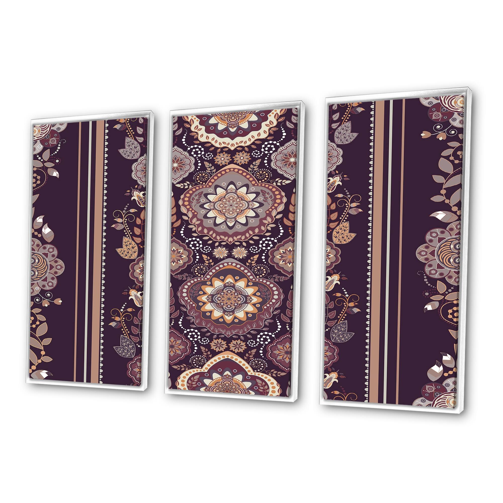 Designart "Mesmerizing Bohemian Flowers In Shades Of Purple" Bohemian