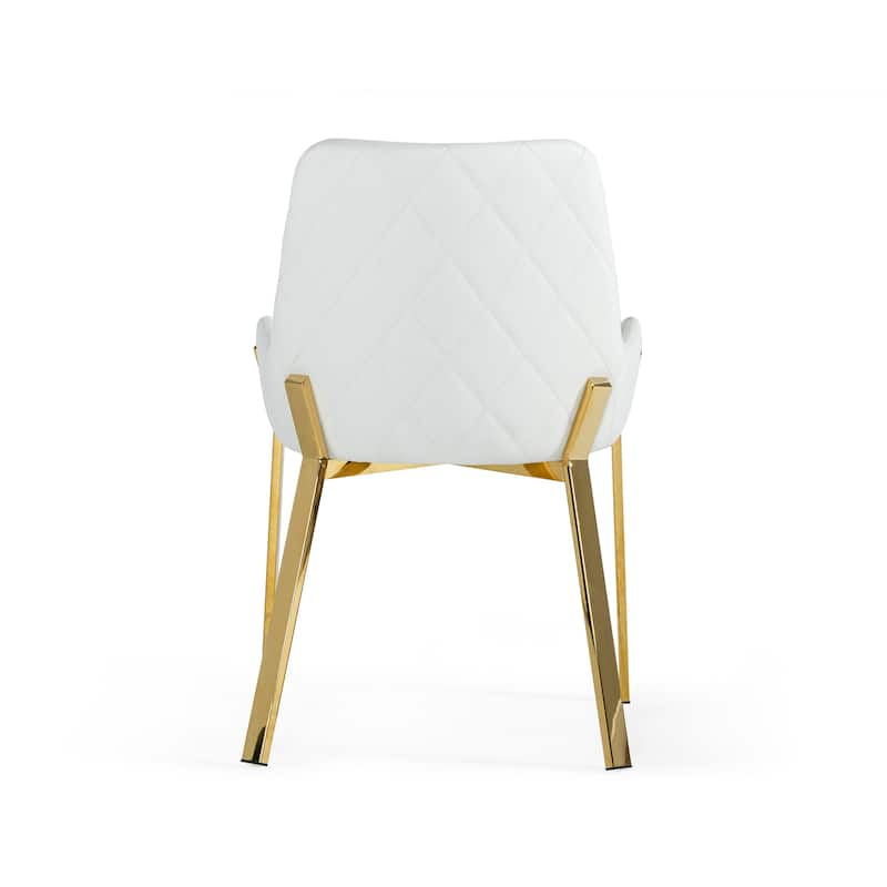 Modrest Ganon Modern White & Gold Dining Chair