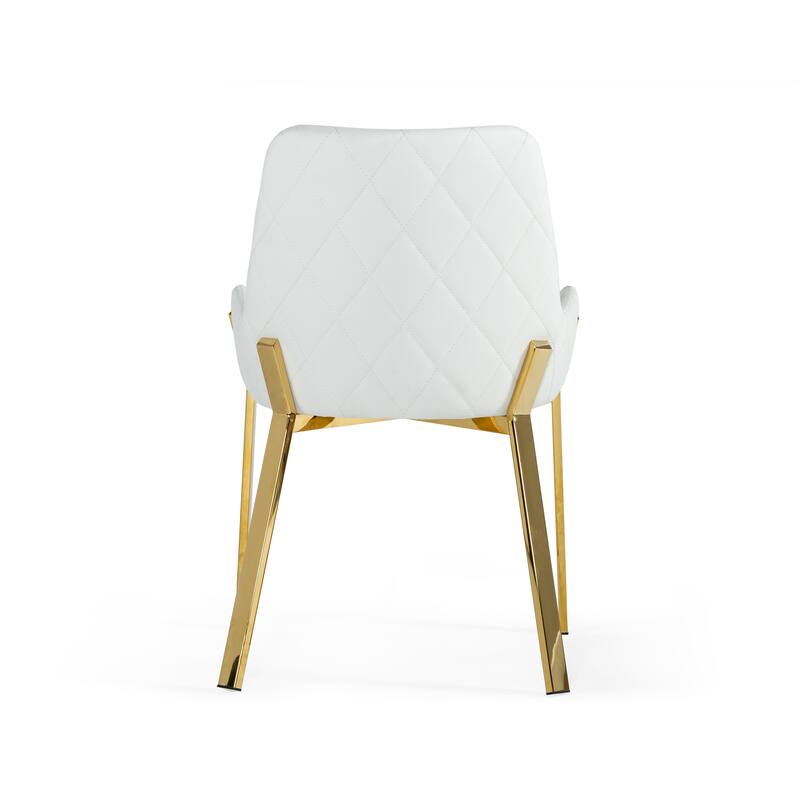 Modrest Ganon Modern White & Gold Dining Chair Bed Bath & Beyond
