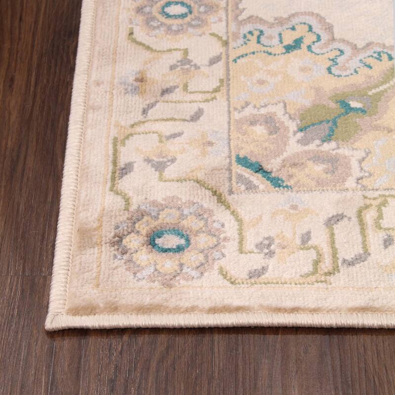 Traditional Medallion Border Indoor Area Rug or Runner by Superior