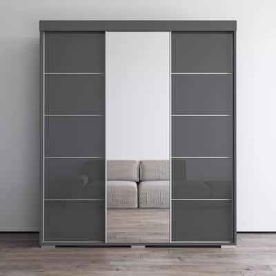 Aria Modern 3-door Wardrobe Armoire with Mirror