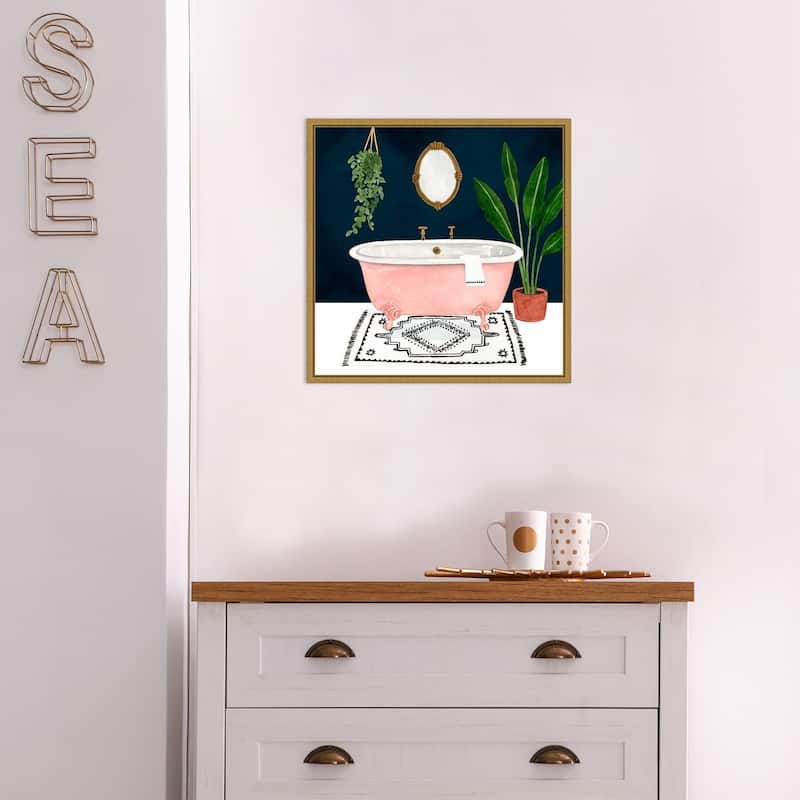 Boho Bath II by Victoria Borges Framed Canvas Art