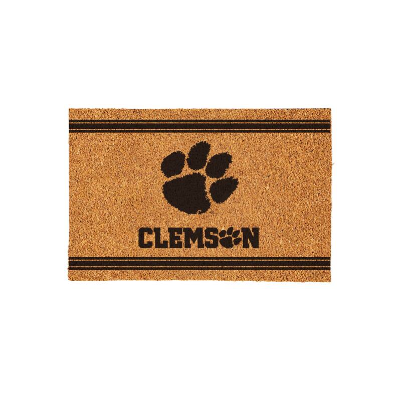 Clemson University Monochrome Indoor/Outdoor Coir Door Mat