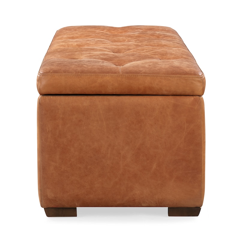 Poly & Bark Senja Storage Ottoman - Full Grain Genuine Italian Leather