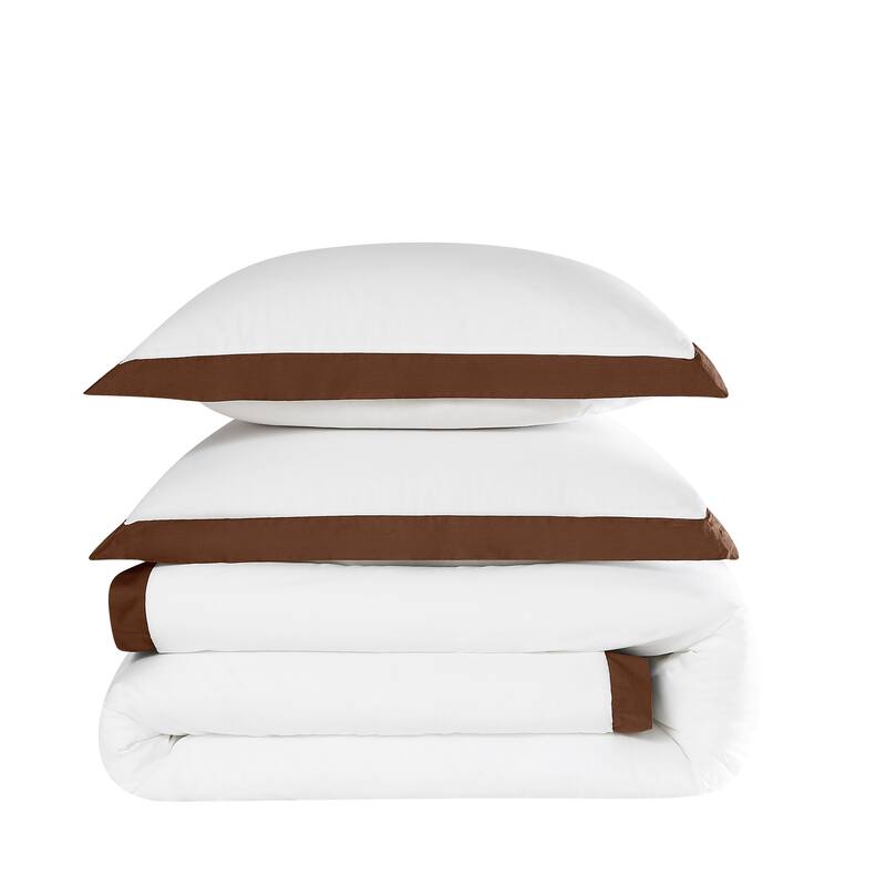 Brooklyn Loom Cotton Hotel Border 3 Piece Comforter Set