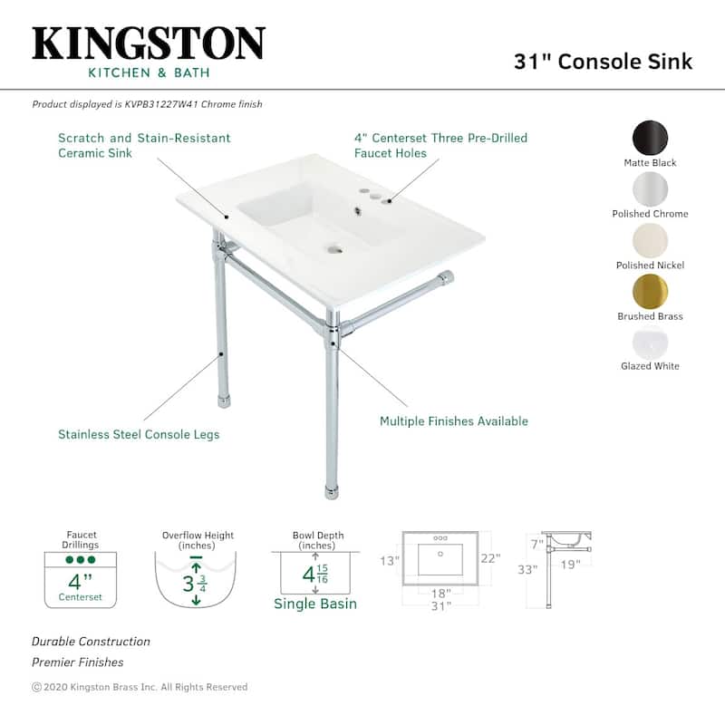 Kingston Brass Dreyfuss 31" Wide Console Sink Set