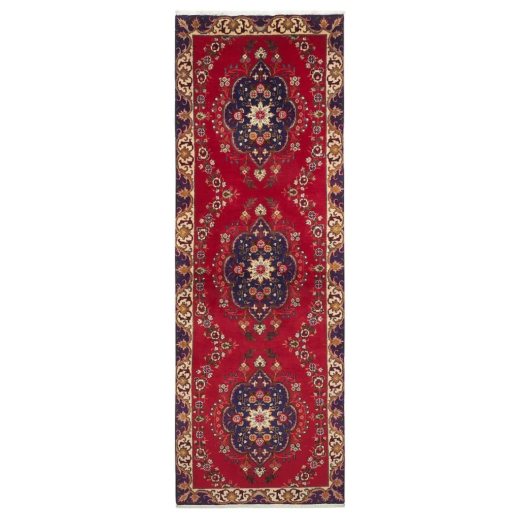 ECARPETGALLERY Hand-knotted Kayseri Vintage Red Wool Rug - 2'11 x 9'6