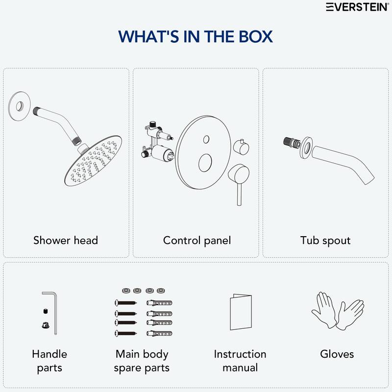 6" Dual-Function Tub and Shower Faucet Set, Modern Tub And Shower Trim Kit Valve Included