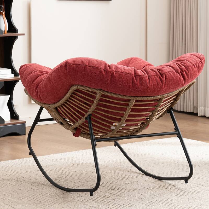 Rocking Chair, Chenille Upholstered Accent Chair, Modern Nursery Rocking Chair for Living Room, Bedroom, Apartment