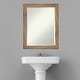 preview thumbnail 33 of 35, Beveled Wood Bathroom Wall Mirror - Owl Brown Narrow Frame