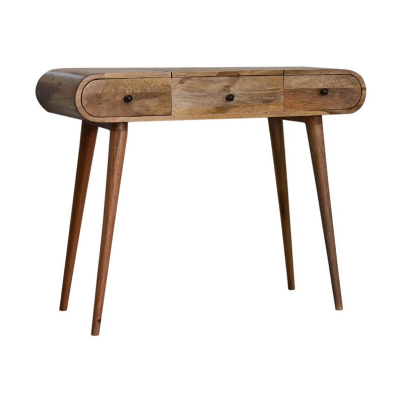 Mid-Century Modern Wood Round Table With Strong Legs