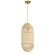 preview thumbnail 4 of 7, Natural Handmade Large Rattan Pendant Light 22.4 in.
