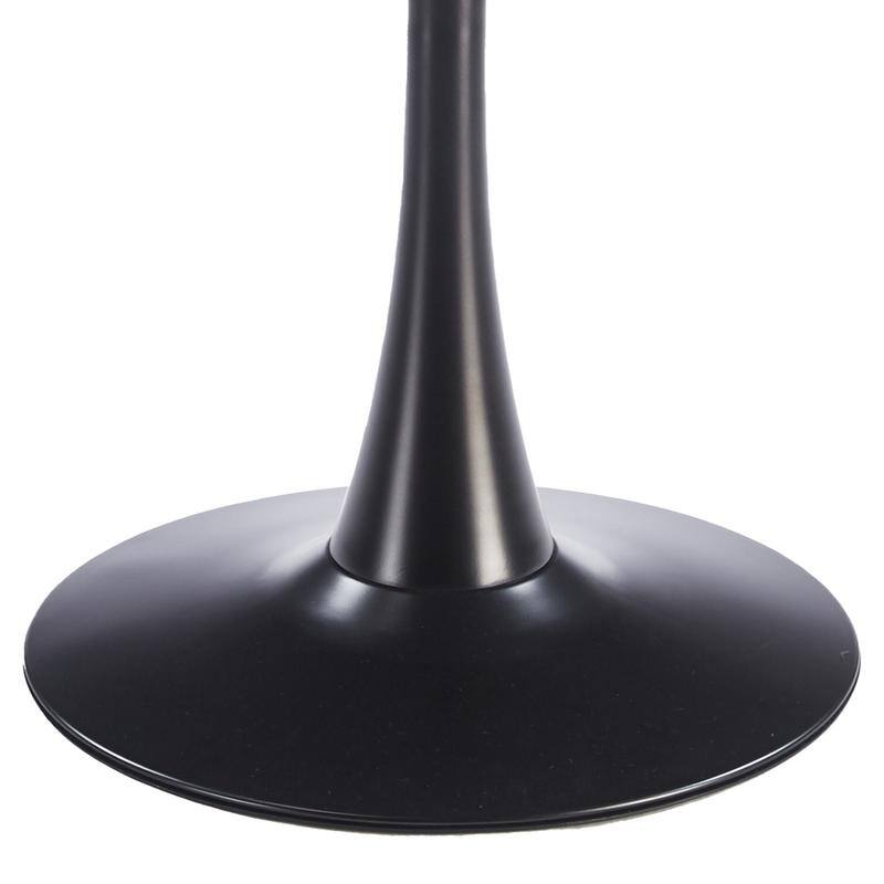 Bristol Modern Solid Wood Top Dining Table with Powder Coated Stainless Steel Pedestal Black Base for Home Kitchen or Restaurant