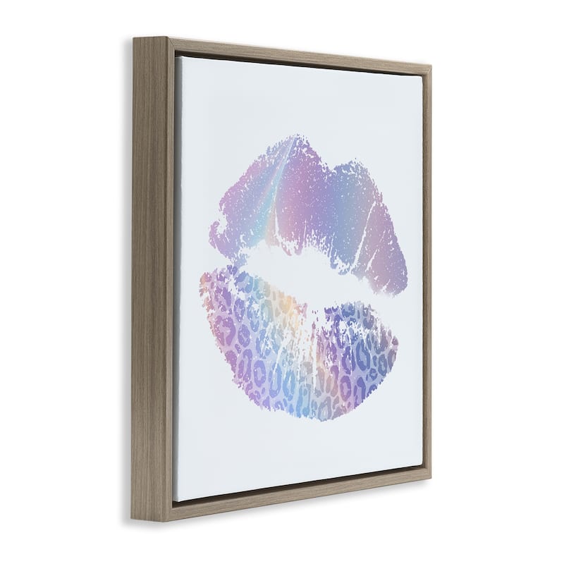 Stupell Purple Rainbow Lipstick Framed Floater Canvas Wall Art Design By Kim Allen