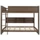 preview thumbnail 5 of 20, Queen Over Queen Bunk Bed, Wood Bunk Bed with Storage Cabinets and Charging Station