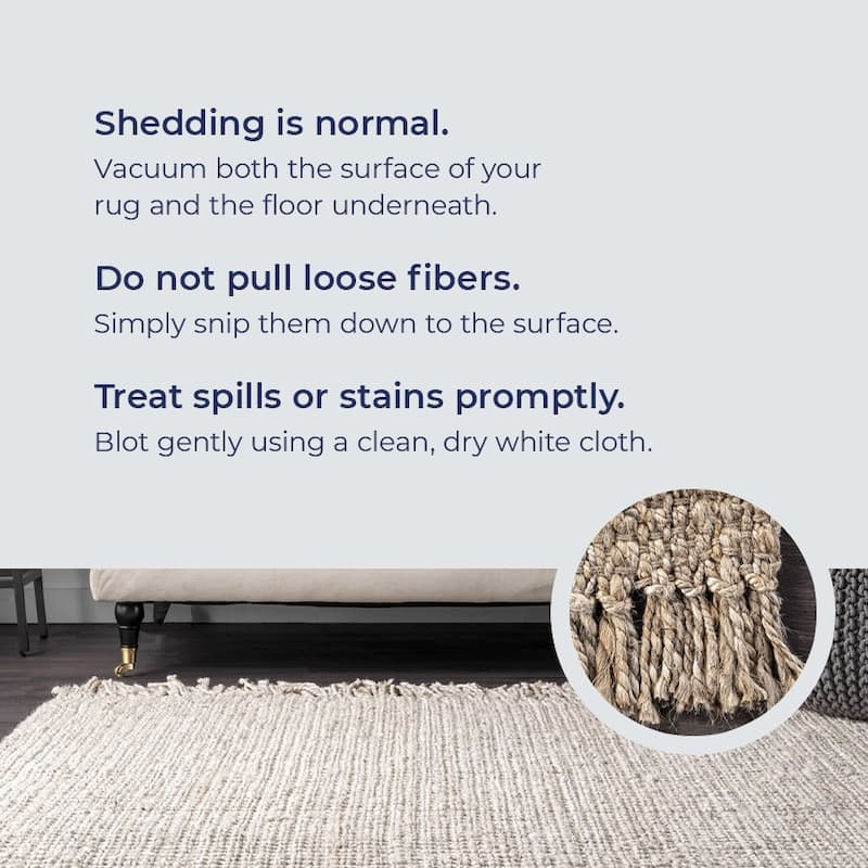 Nuloom Delilah Solid Chunky Jute Tassel Area Rug
