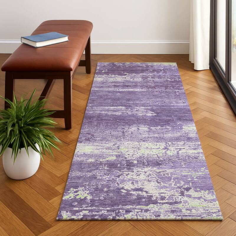Premium Washable Super Soft Abstract Ombre Mayfield Rug - Purple - 2'3" x 7'6"