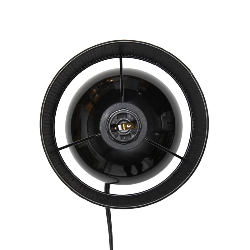 Mini Ceramic Table Lamp with Mesh Shade - 10" - Black