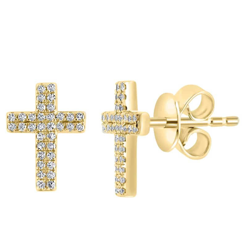 EFFY Gold-Plated 925 Sterling Silver Diamond Earrings