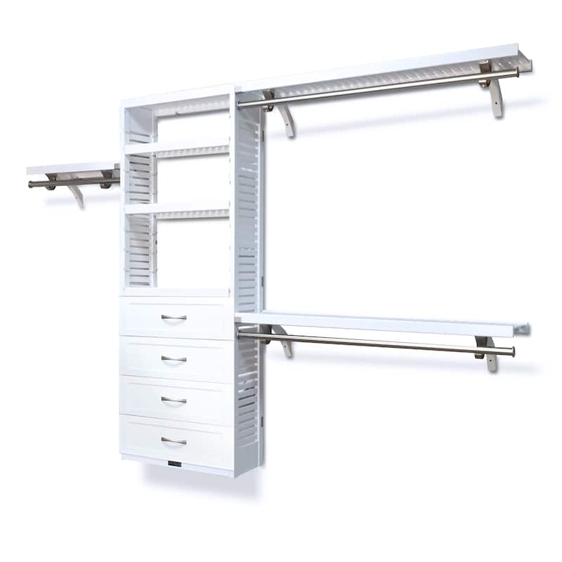 John Louis Home Solid Wood Reach-In Closet System with 4-Drawers White