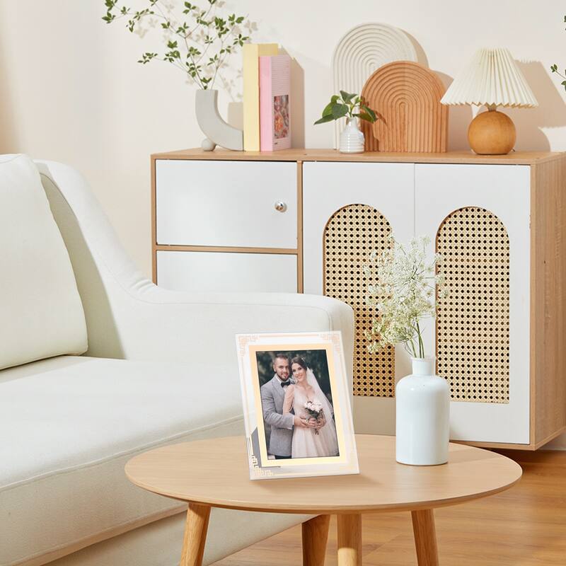 Glass Picture Frame for Tabletop Decor, Photo Frames for Horizontal and Vertical - Gold - 4x6