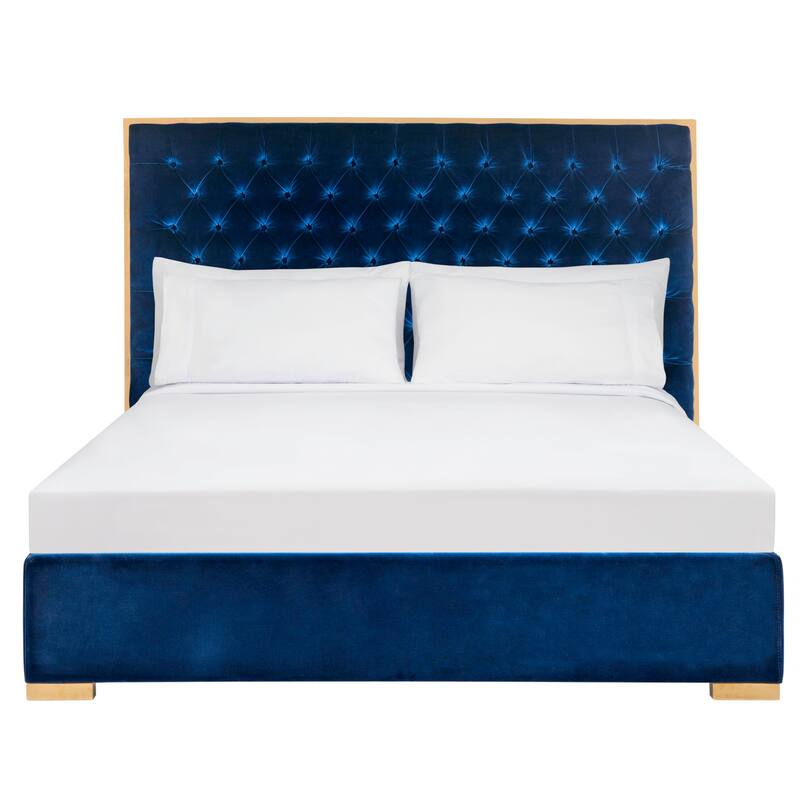 SAFAVIEH Couture Chester Tufted Velvet Queen Bed