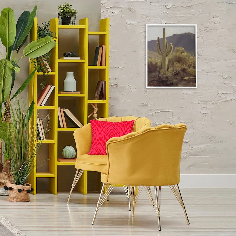 Stupell Bold Cactus Mountain Overlook Framed Giclee Art Design By Paco Young