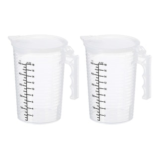 Graduated Beaker, 2 Pack 500ml PP Plastic Cup Double Sided Black ...