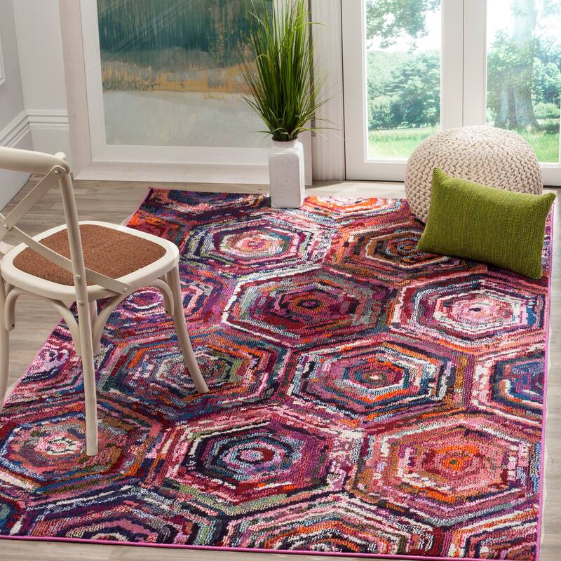 SAFAVIEH Monaco Kyle Boho Rug - 9' x 12' - Pink/Multi