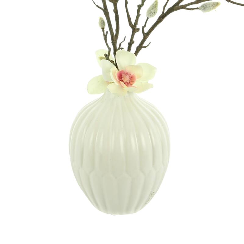 Butterfly Magnolia Arrangement in a Ceramic Vase - White, Pink
