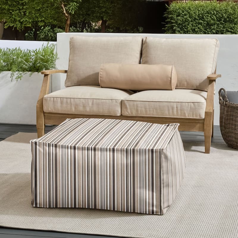 Sorra Home Sunbrella Outdoor Top Stitch Bean Pouf