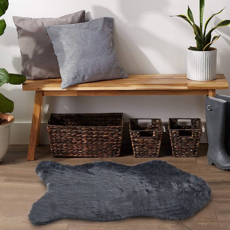 Serenta Shag Sheepskin Silky FauxFur Area Rug Sofa Decor - 24" x 36" - 24" x 36"