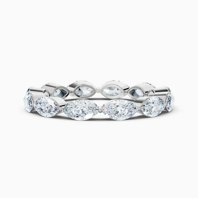 Auriya 14k Gold Marquise East-West Lab Grown Diamond Eternity Band 1.30 - 6.00 ct. tw. (F-G, VS) - 2.40 ct. wt. - 6 - White