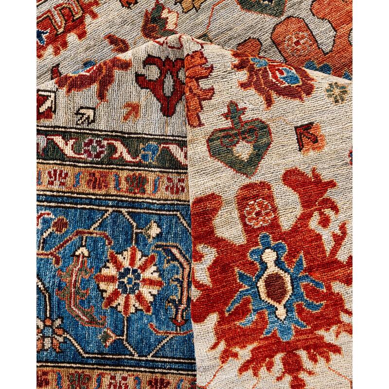 Serapi One-of-a-Kind Hand-Knotted Area Rug - Gray - 9' 1" x 11' 9"