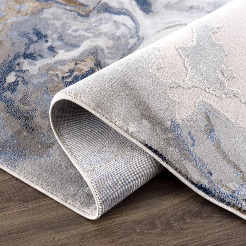Abani Rugs Regal REG140A Abstract Grey Blue Area Rug