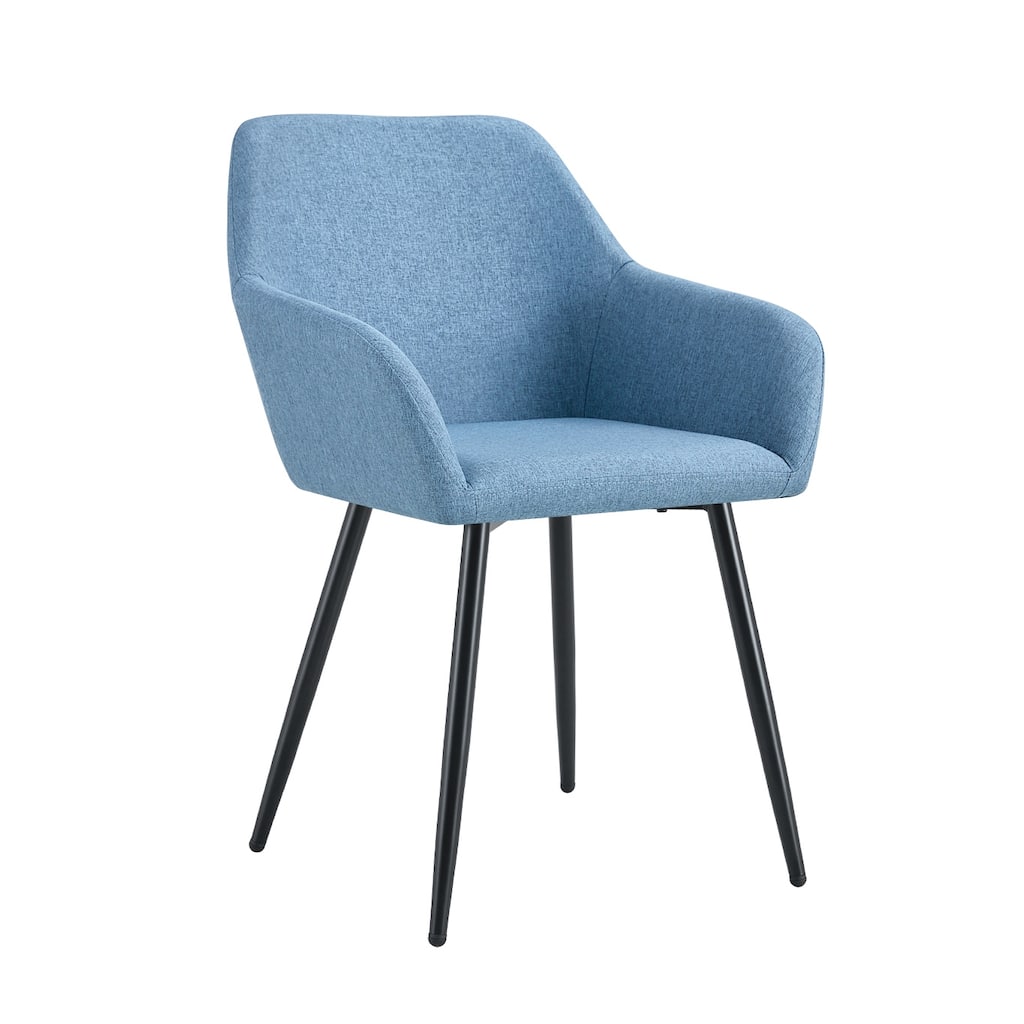 Modern 2 Piece Kitchen Dining Chairs with Cushions, Metal Legs, Backrests for Dining Room Kitchen Living Room Bedroom