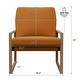 preview thumbnail 3 of 6, BELLEZE Upholstered Accent Chair, Wood Frame Armchair w/Padded Cushion - Brown