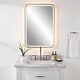 preview thumbnail 1 of 5, LED Lighted Rectangular Vanity Mirror - 32.25" - Black